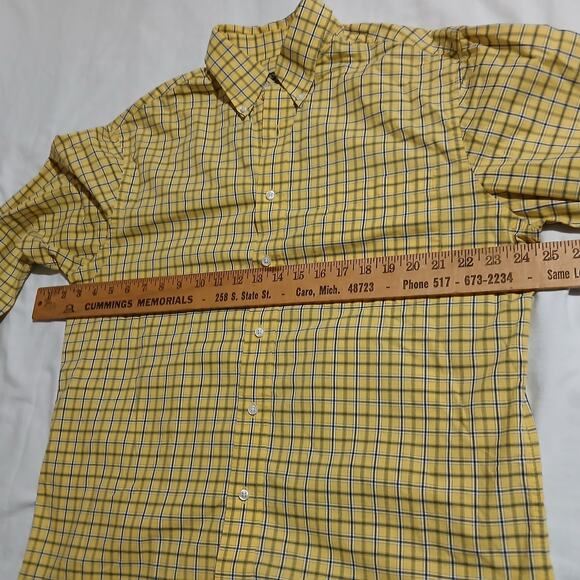 Jos.A.Bank Executive Collection Medium Long-Sleeved Button-Up Yellow/Blue Plaid - Picture 6 of 8